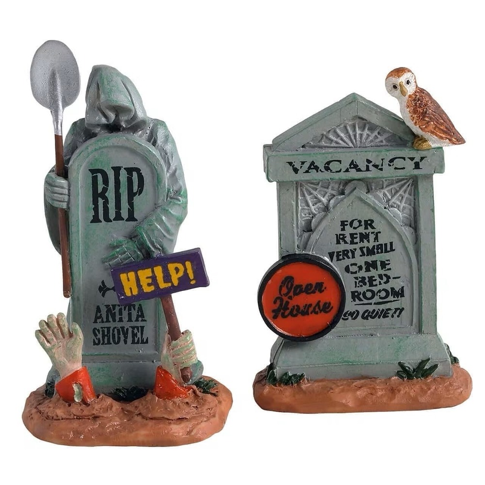 Lemax Halloween "Tombstone Duo" Spooky Town Village Pieces #14831
